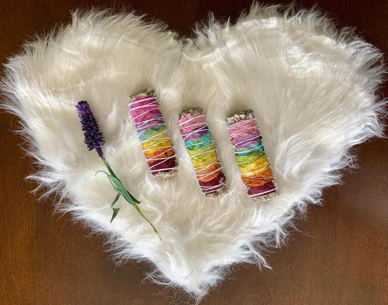 7 Chakra White Sage Smudge Stick - Endlyss Indo